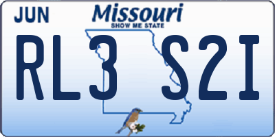 MO license plate RL3S2I