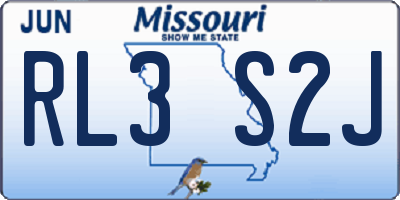 MO license plate RL3S2J