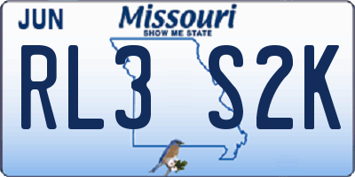 MO license plate RL3S2K