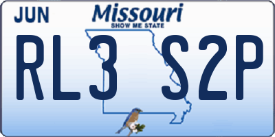 MO license plate RL3S2P