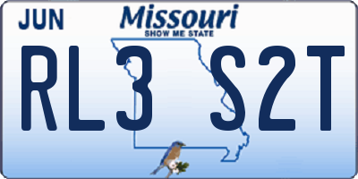 MO license plate RL3S2T