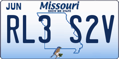 MO license plate RL3S2V