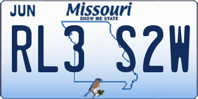 MO license plate RL3S2W