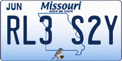 MO license plate RL3S2Y