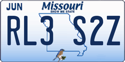 MO license plate RL3S2Z
