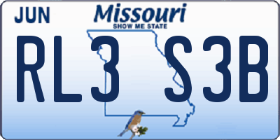 MO license plate RL3S3B