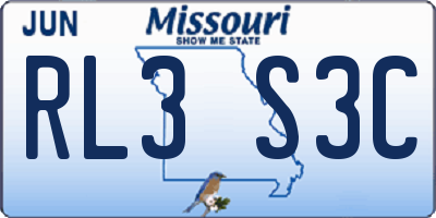 MO license plate RL3S3C