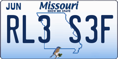 MO license plate RL3S3F