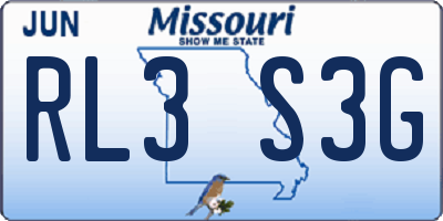 MO license plate RL3S3G