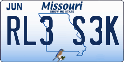 MO license plate RL3S3K
