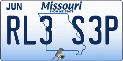 MO license plate RL3S3P