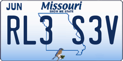 MO license plate RL3S3V
