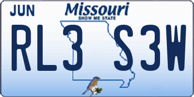 MO license plate RL3S3W
