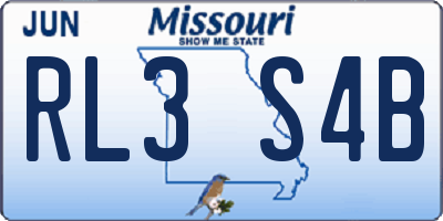 MO license plate RL3S4B
