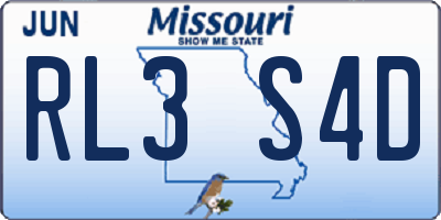 MO license plate RL3S4D