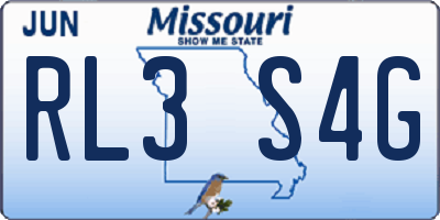 MO license plate RL3S4G