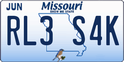 MO license plate RL3S4K