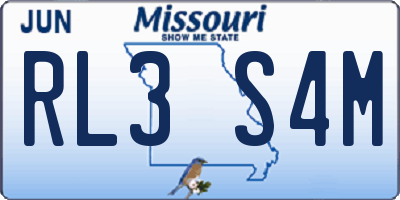 MO license plate RL3S4M