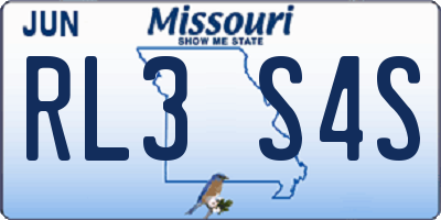 MO license plate RL3S4S