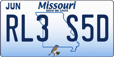 MO license plate RL3S5D