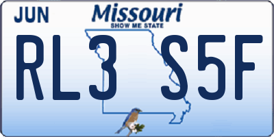 MO license plate RL3S5F