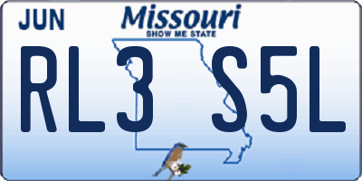 MO license plate RL3S5L