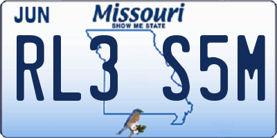 MO license plate RL3S5M
