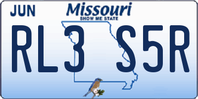 MO license plate RL3S5R