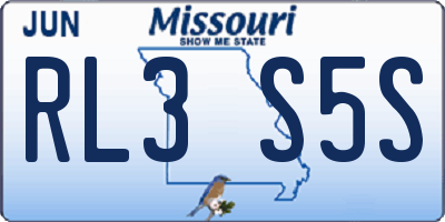 MO license plate RL3S5S