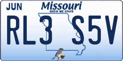 MO license plate RL3S5V