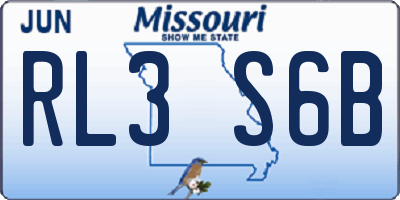 MO license plate RL3S6B