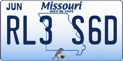 MO license plate RL3S6D