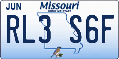 MO license plate RL3S6F