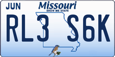 MO license plate RL3S6K