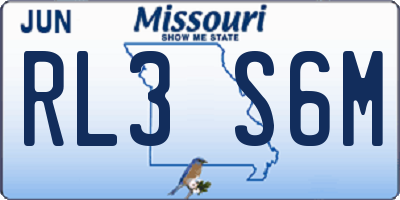 MO license plate RL3S6M