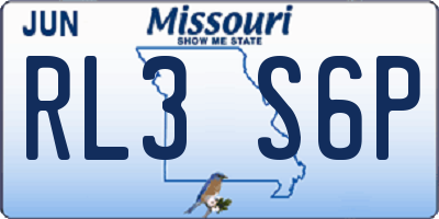 MO license plate RL3S6P