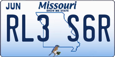 MO license plate RL3S6R