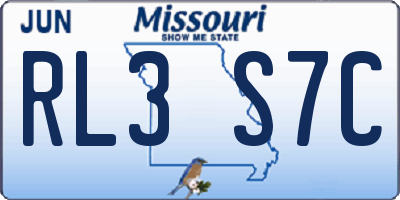 MO license plate RL3S7C