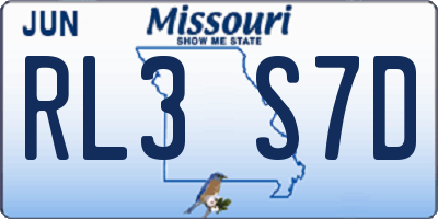 MO license plate RL3S7D