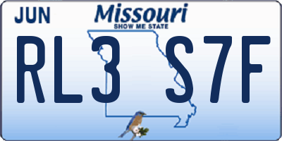 MO license plate RL3S7F