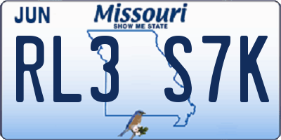 MO license plate RL3S7K