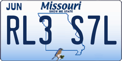MO license plate RL3S7L