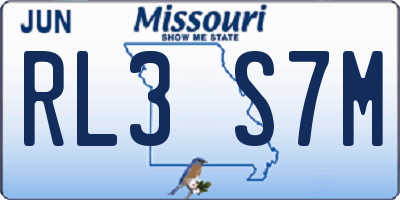 MO license plate RL3S7M