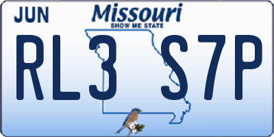 MO license plate RL3S7P