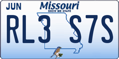 MO license plate RL3S7S