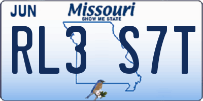 MO license plate RL3S7T