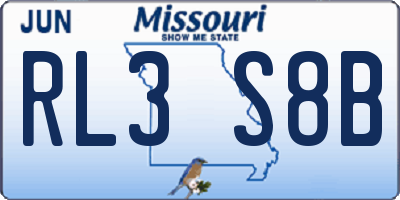 MO license plate RL3S8B