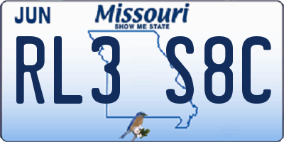 MO license plate RL3S8C