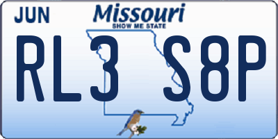 MO license plate RL3S8P
