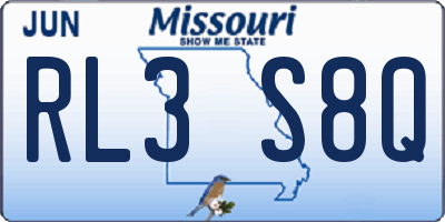 MO license plate RL3S8Q